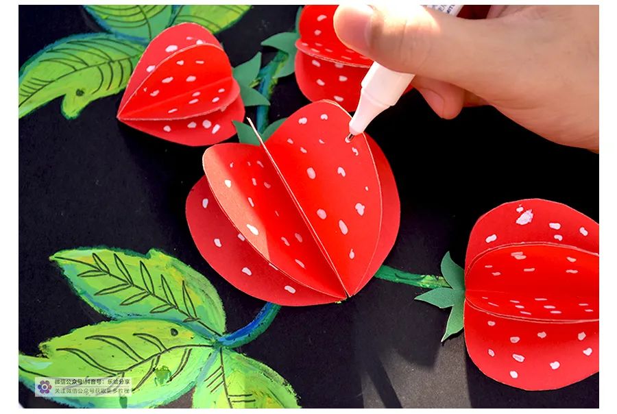 幼儿草莓的手工画,儿童画草莓简单漂亮