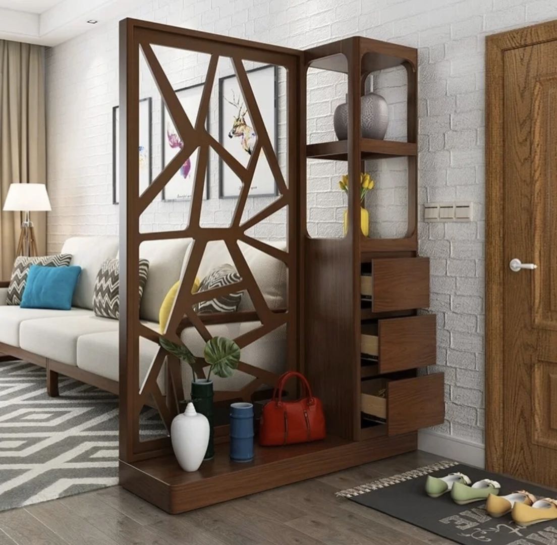 玄关柜一体屏风最新款,玄关多功能组合柜