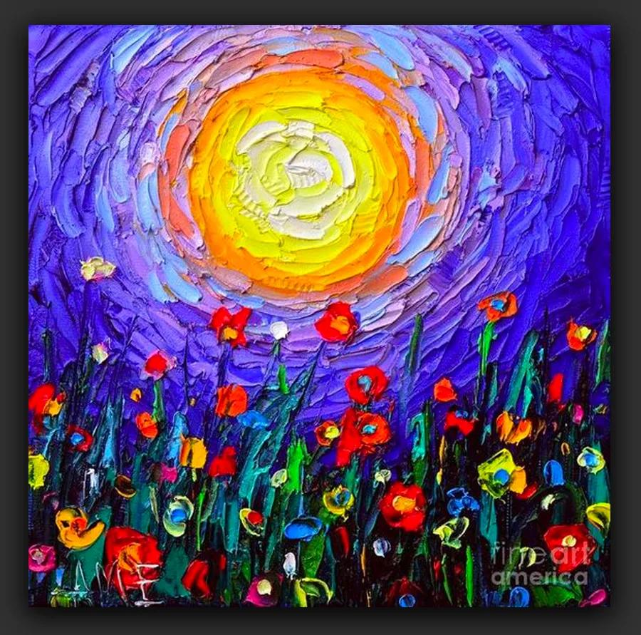 丙烯颜料绘画初学者风景画,丙烯画风景颜料简单