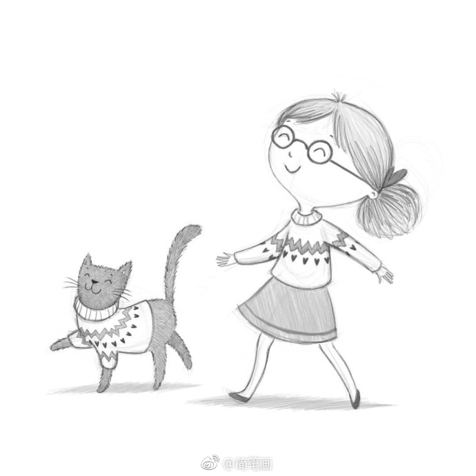自带少年感的插画铅笔画,随手画插画第1笔就很萌