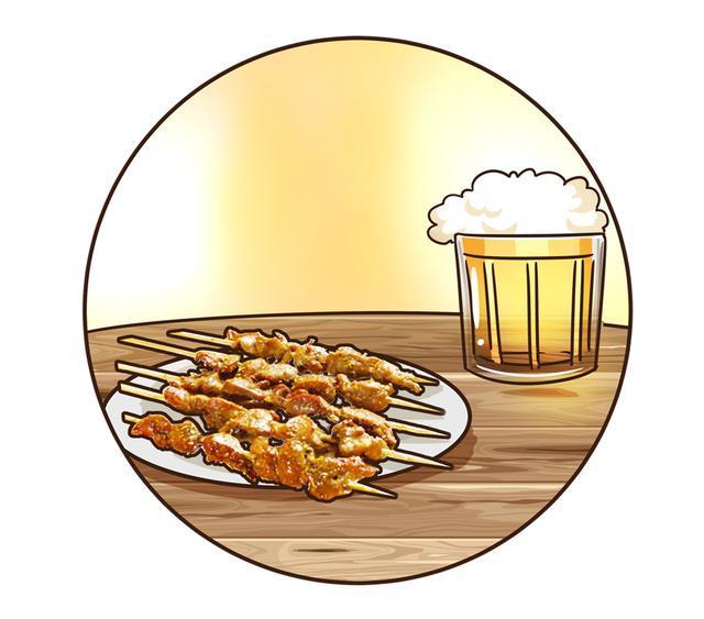 没有冰啤酒的夏日夜晚，再好吃的宵夜也会黯然失色（菲李漫画）