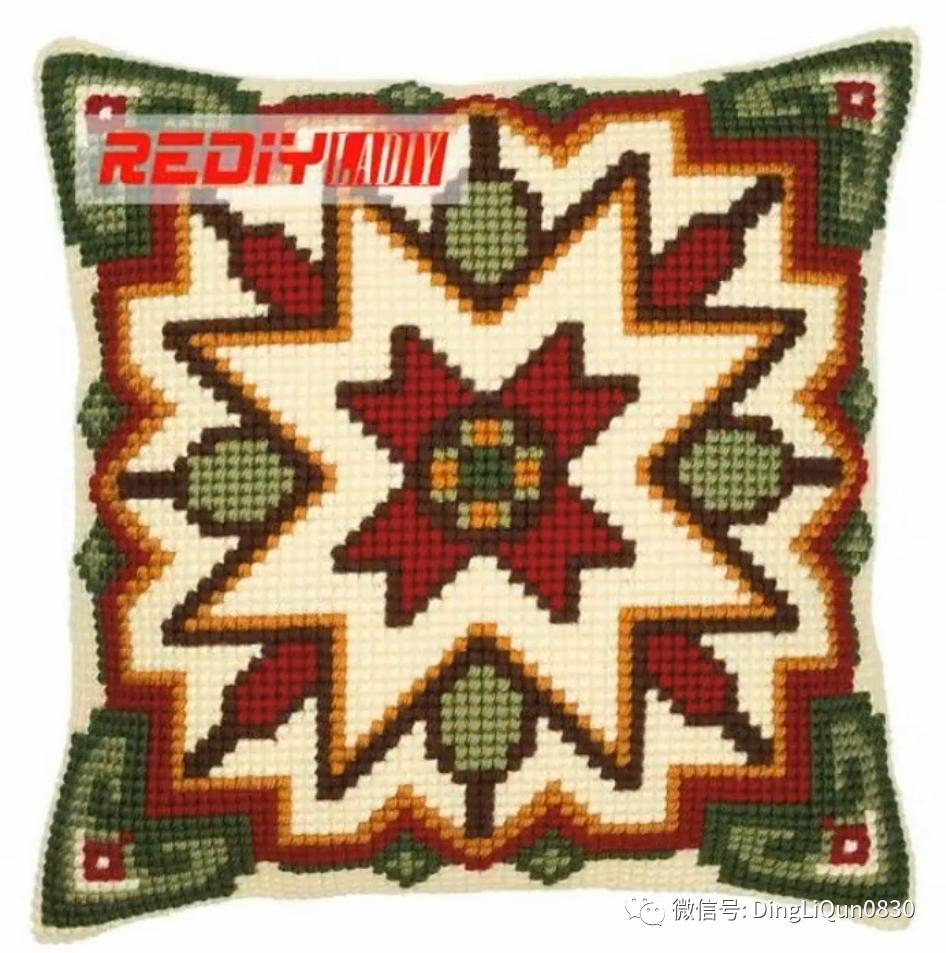 绣好的十字绣抱枕,十字绣新款圆形抱枕图案大全