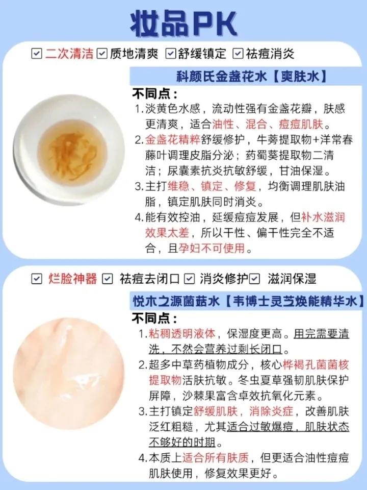 科颜氏金盏花水和悦木之源菌菇水,科颜氏金盏花水与菌菇水