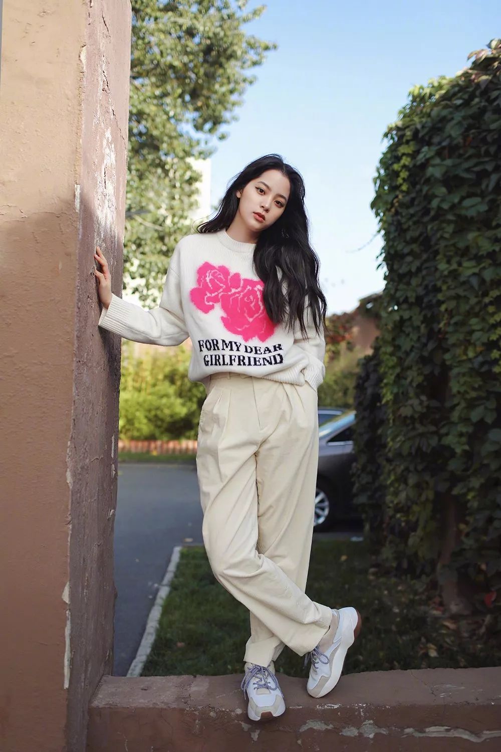 倪妮黑色高领毛衣,倪妮穿啥都好看