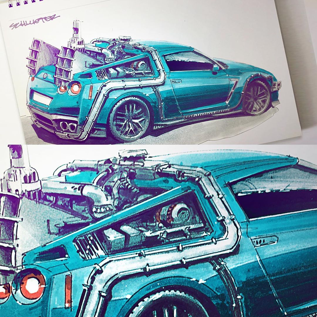 手绘酷炫汽车,从零开始汽车手绘