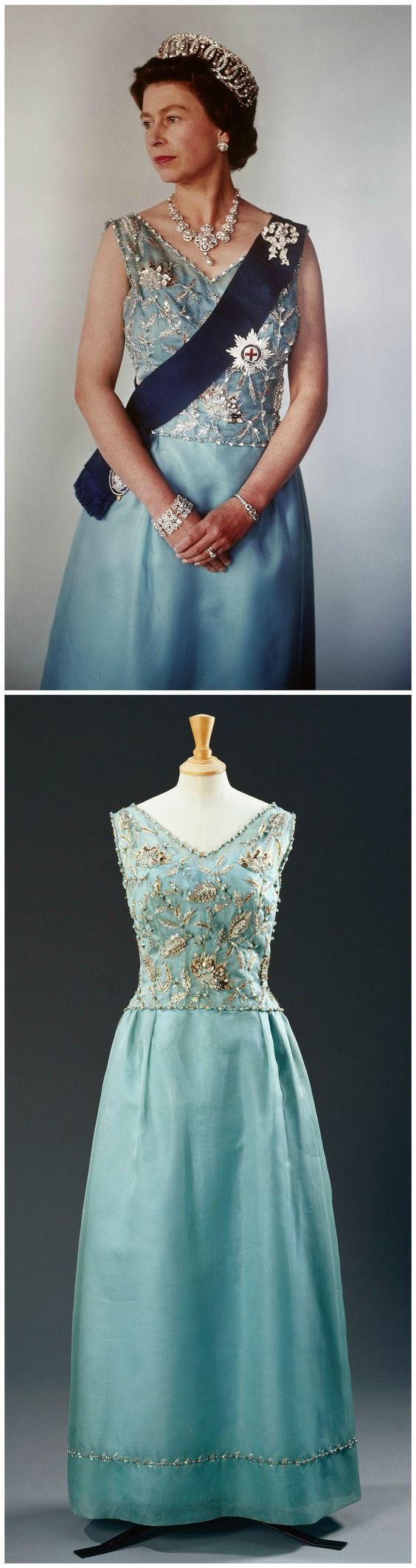 伊丽莎白女王苹果花礼服,英国女王伊丽莎白连衣裙