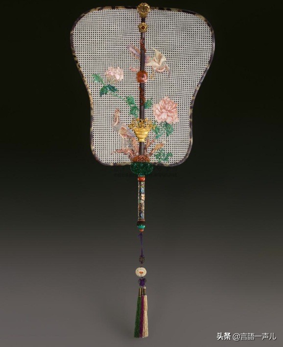 稀地金缂丝团扇,高贵妃手工缂丝团扇