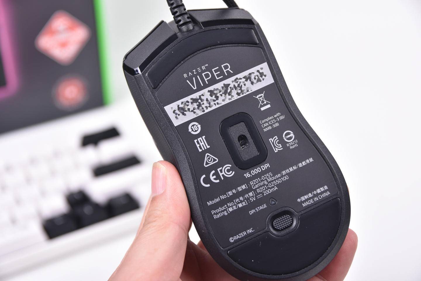 雷蛇毒蝰Viper旗舰鼠标,7000万次寿命16000DPI,游戏办公通杀