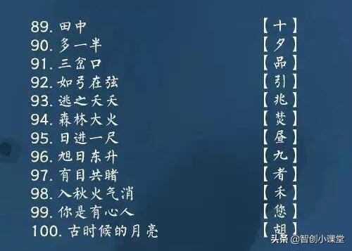 100个猜字谜成语小游戏,字谜100个小游戏