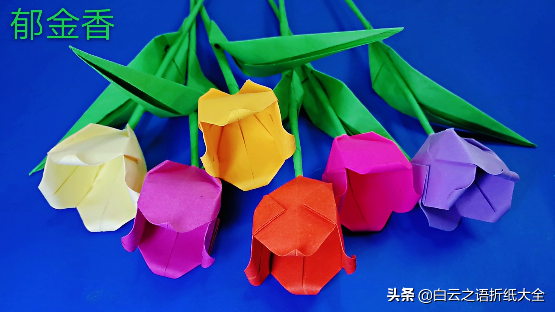 郁金香折纸方法图解,折郁金香手工折纸大全