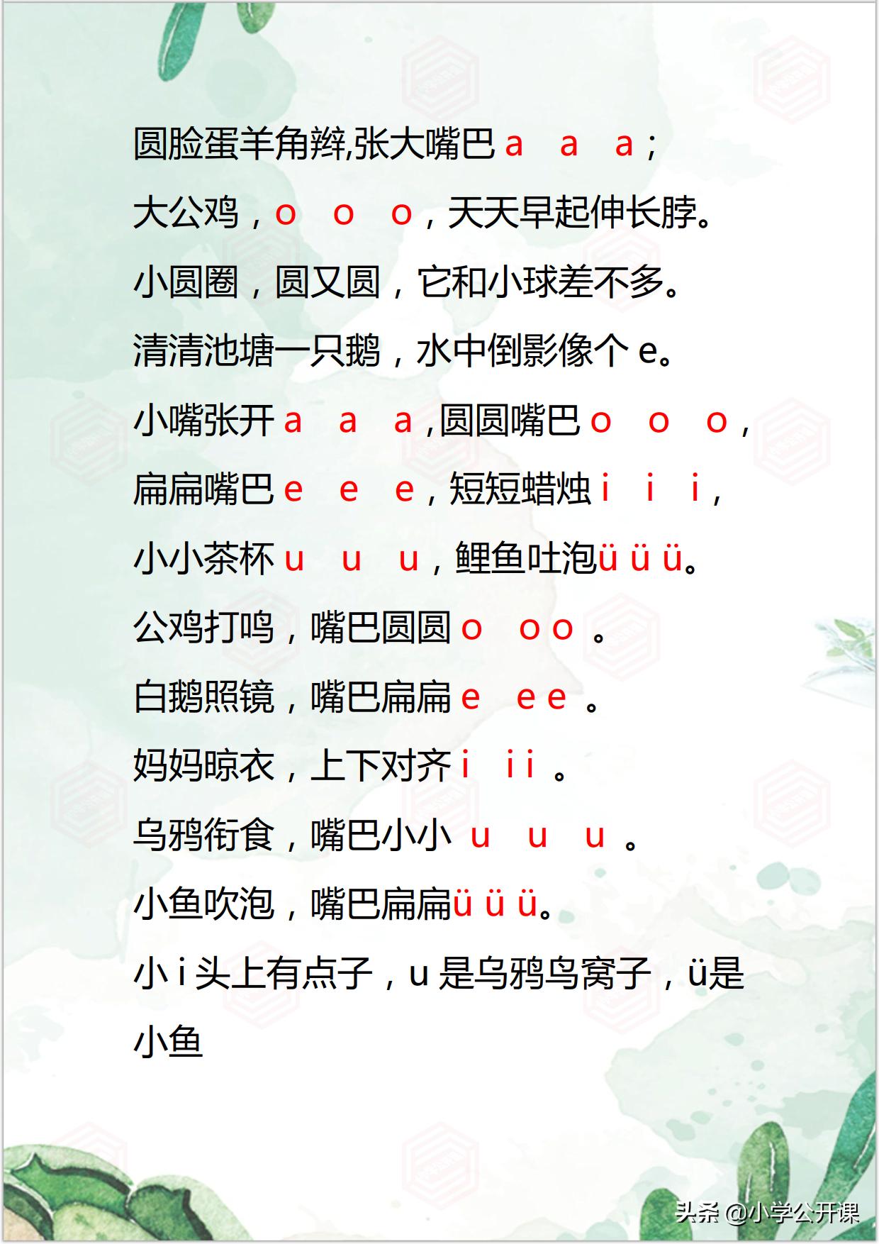 最简单最好学拼音顺口溜三天学会,学习汉语拼音的顺口溜