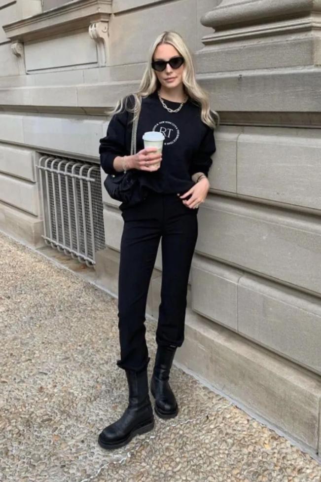 冬季显瘦裤子配靴子,现在还流行打底裤配靴子吗