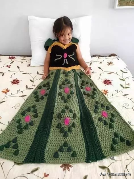 妈妈钩的小羊毯子,妈妈钩的睡袋