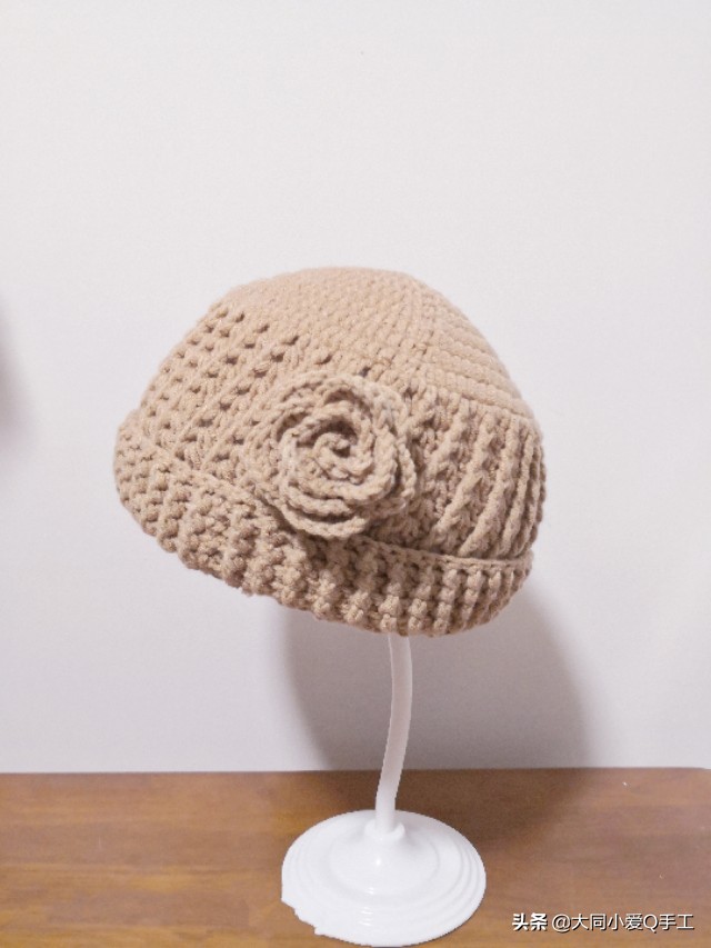 钩针编织冬季中老年帽子教程,钩帽子的视频冬天老太太帽子钩法