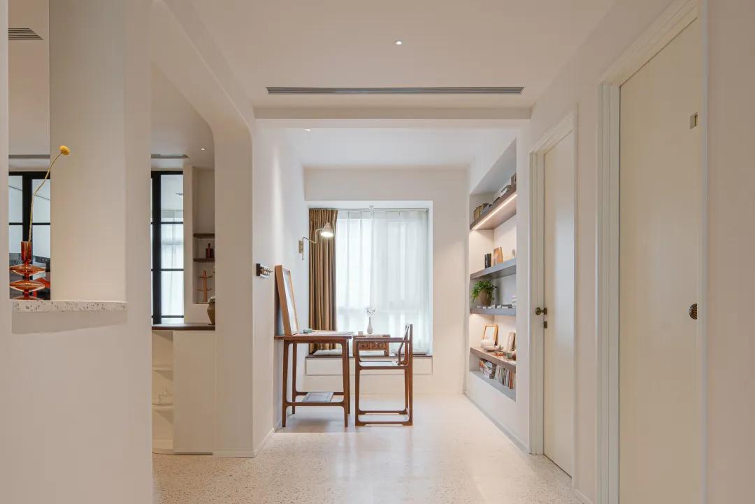 西安母女的111㎡三室暗房,拱形门、水磨石,超强储物力