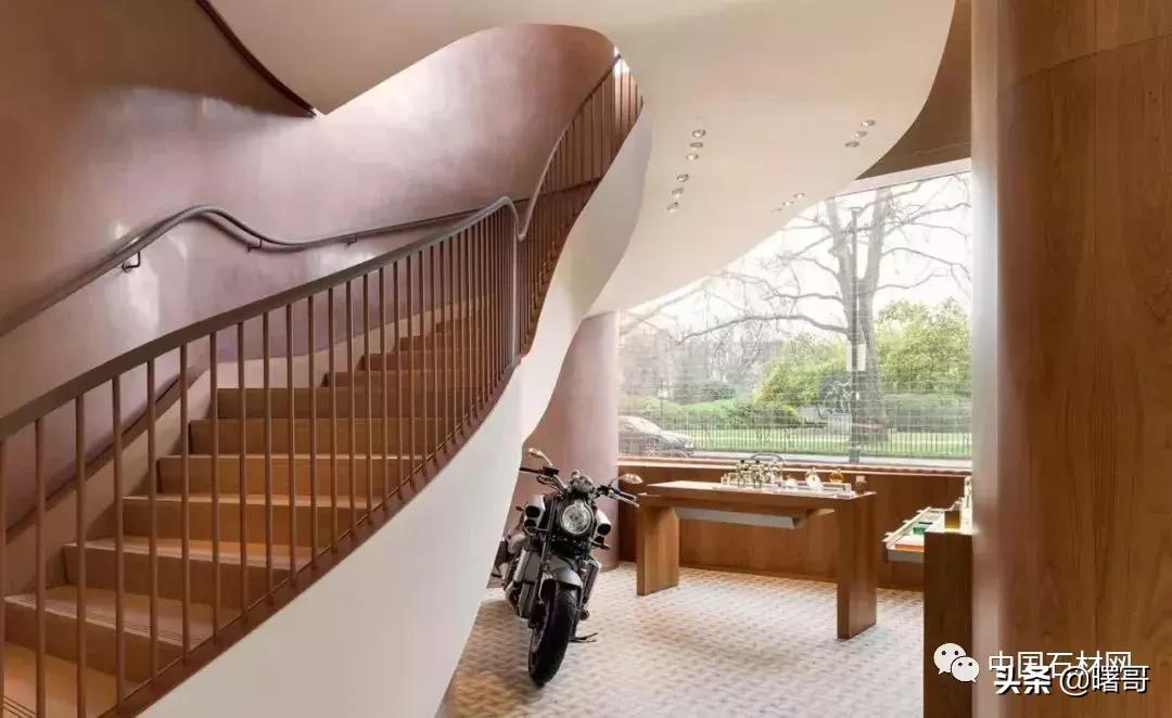 门店大理石楼梯效果图,轻奢大理石楼梯