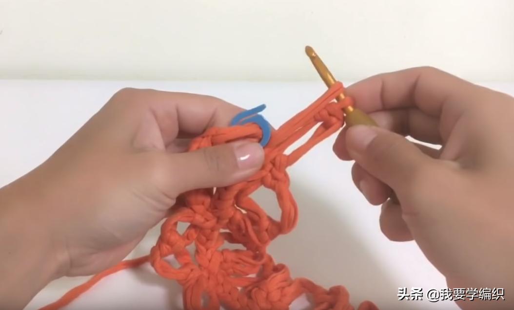 钩针花边袋,手提袋的钩织方法