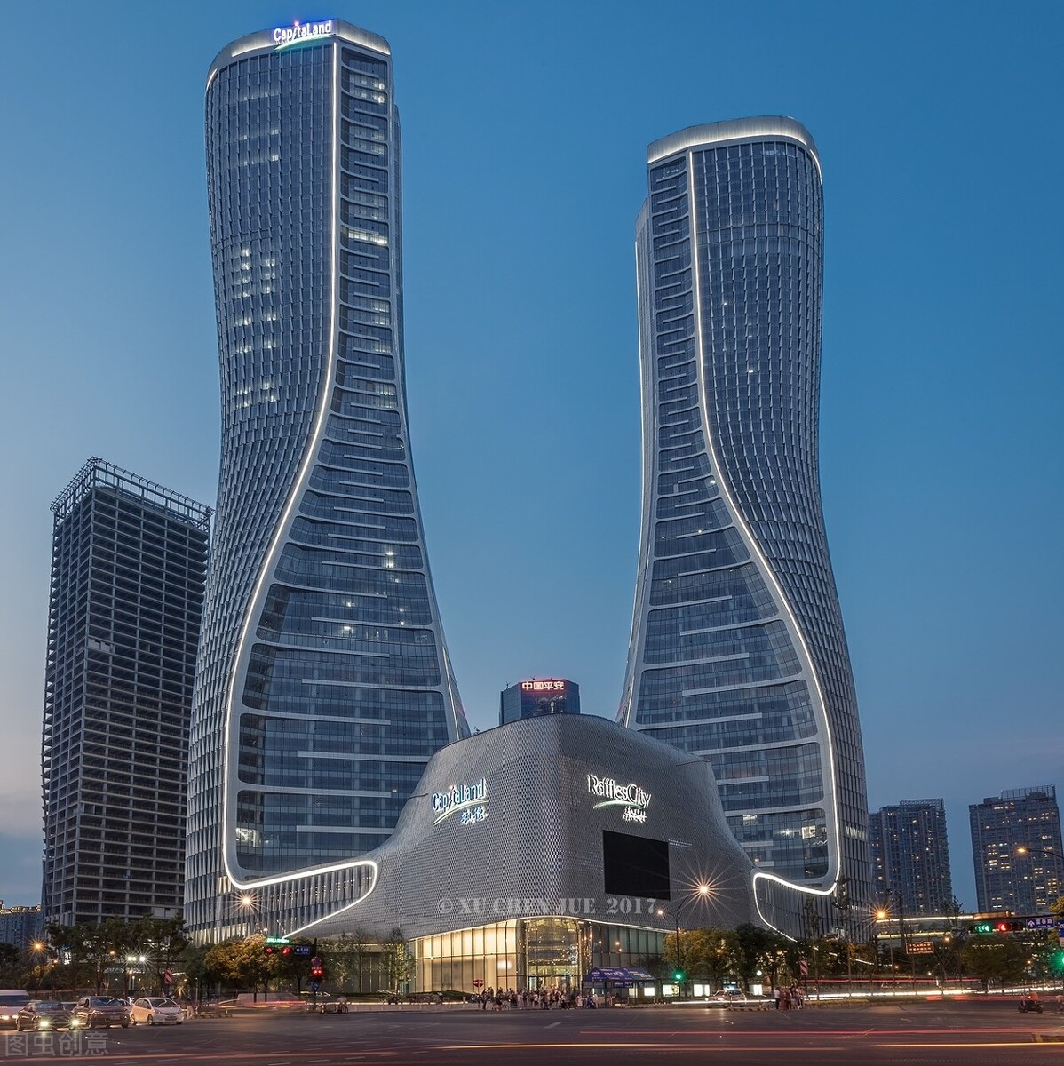 杭州地标性高楼,杭州双子塔高楼图