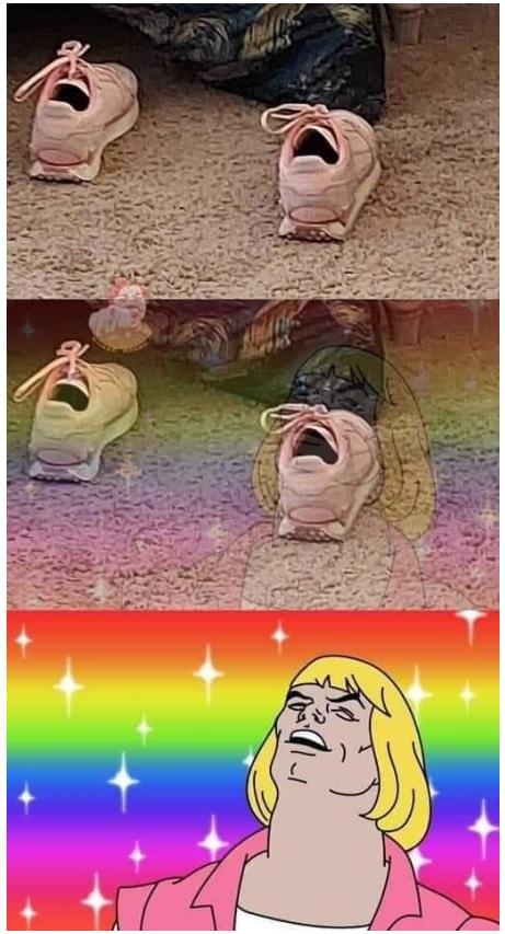 P在脸上毫无违和！“开口大笑的粉红球鞋”与真人相似度极高