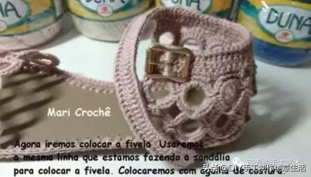 旧鞋底改造钩针鞋教程,手工钩鞋教程春夏季椰子鞋