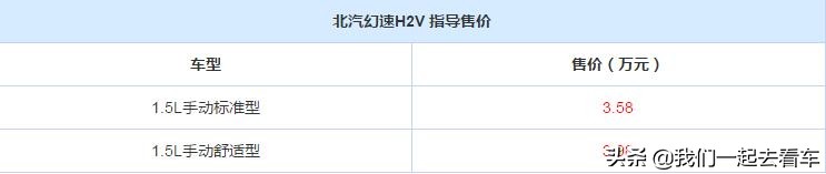北汽幻速h2v多少钱,北汽幻速H2V售价