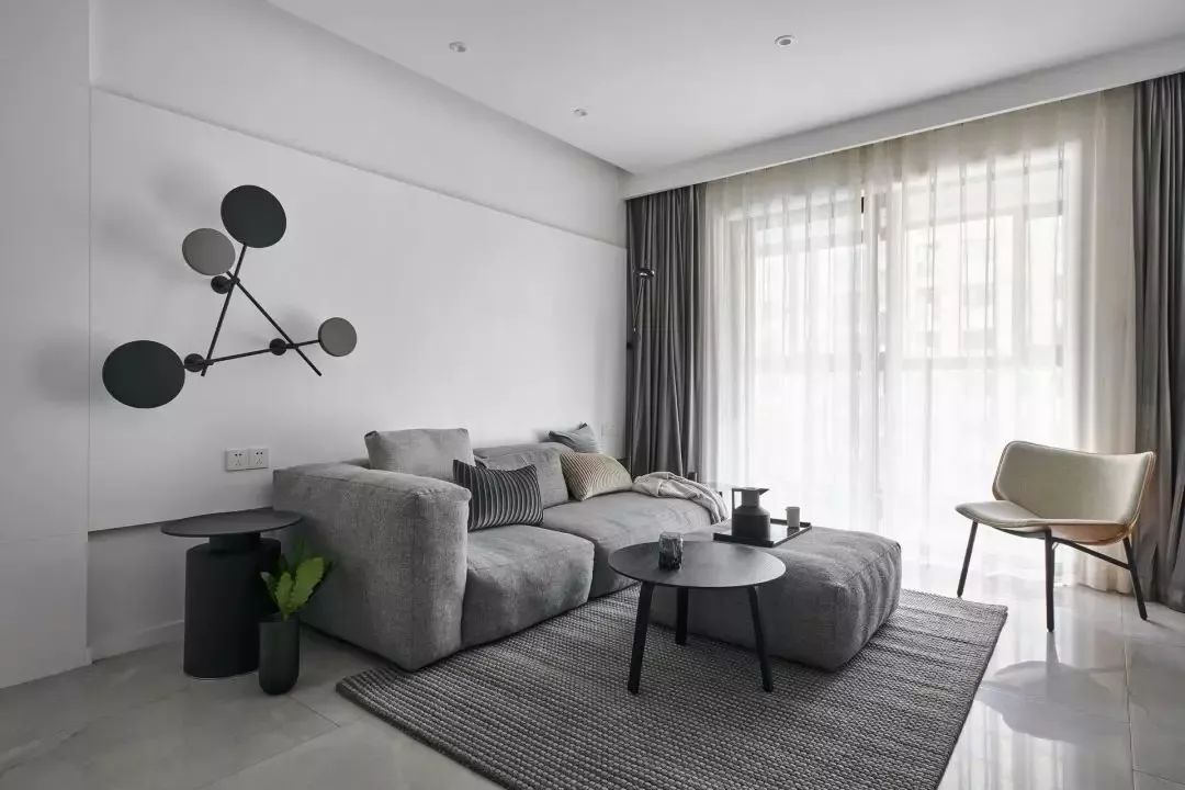 客厅地砖颜色怎么选现代简约款,冠珠摩卡灰地砖客厅效果图