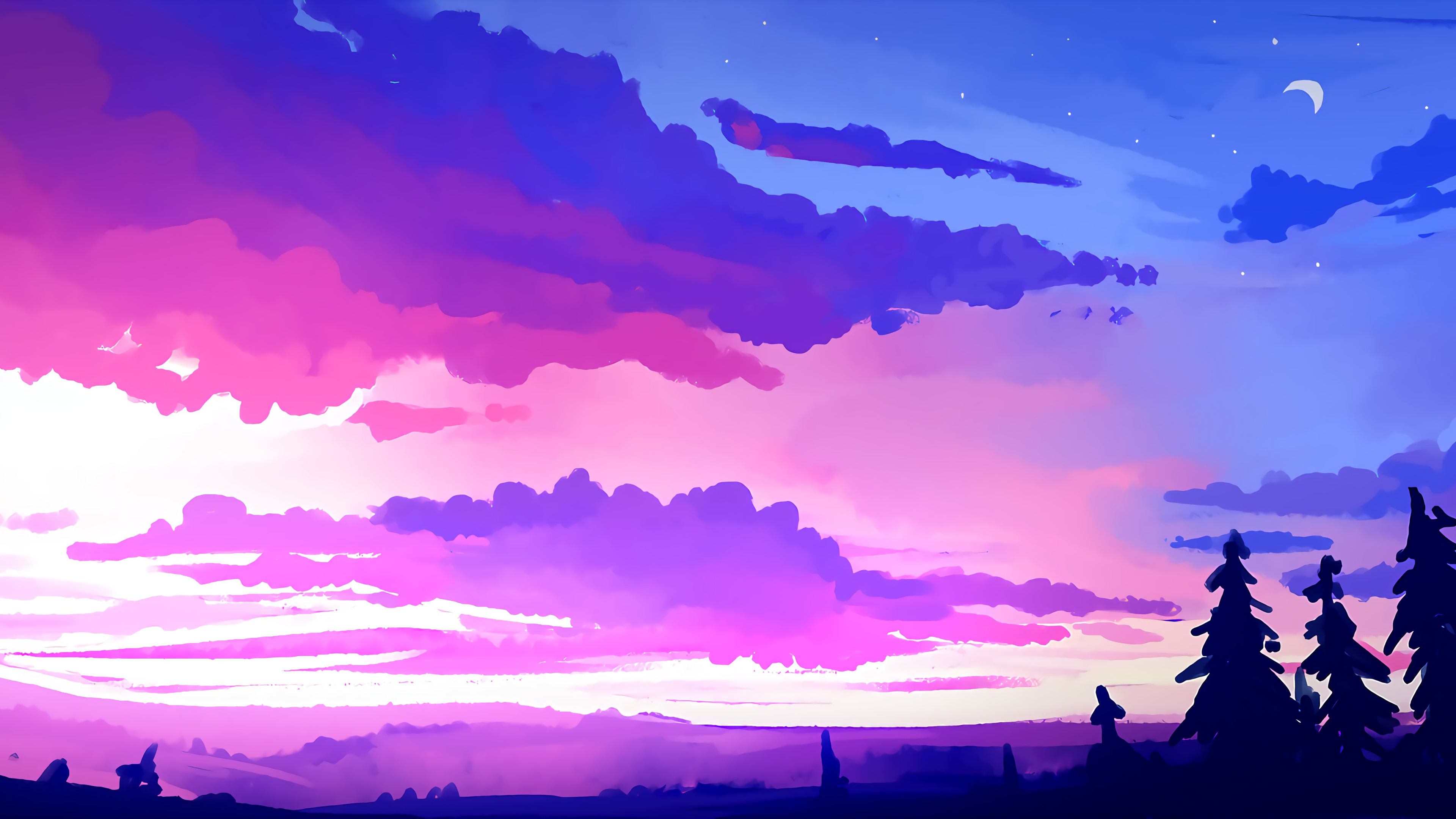 色彩斑斓的壁纸,韩国唯美手绘插画高清壁纸