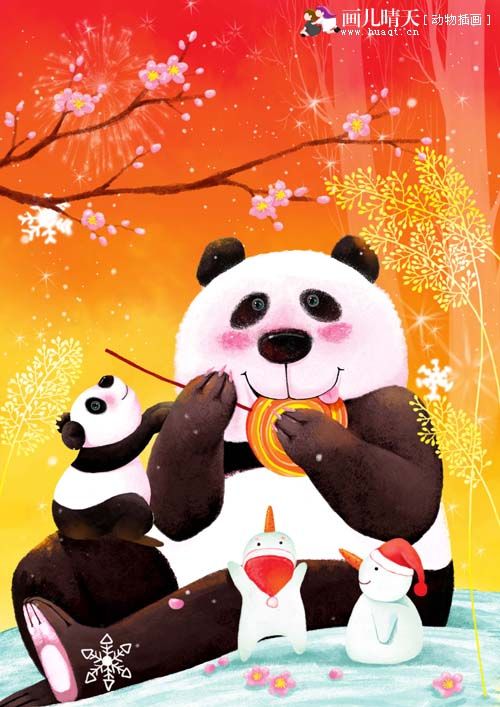 唯美插画壁纸动物,简单又漂亮的动物插画