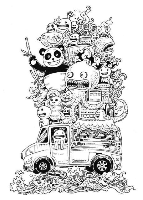 针管笔画向日葵,针管笔画100幅欣赏