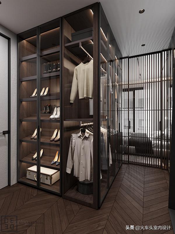 走入式衣帽间设计效果图轻奢风,轻奢简约大气衣帽间