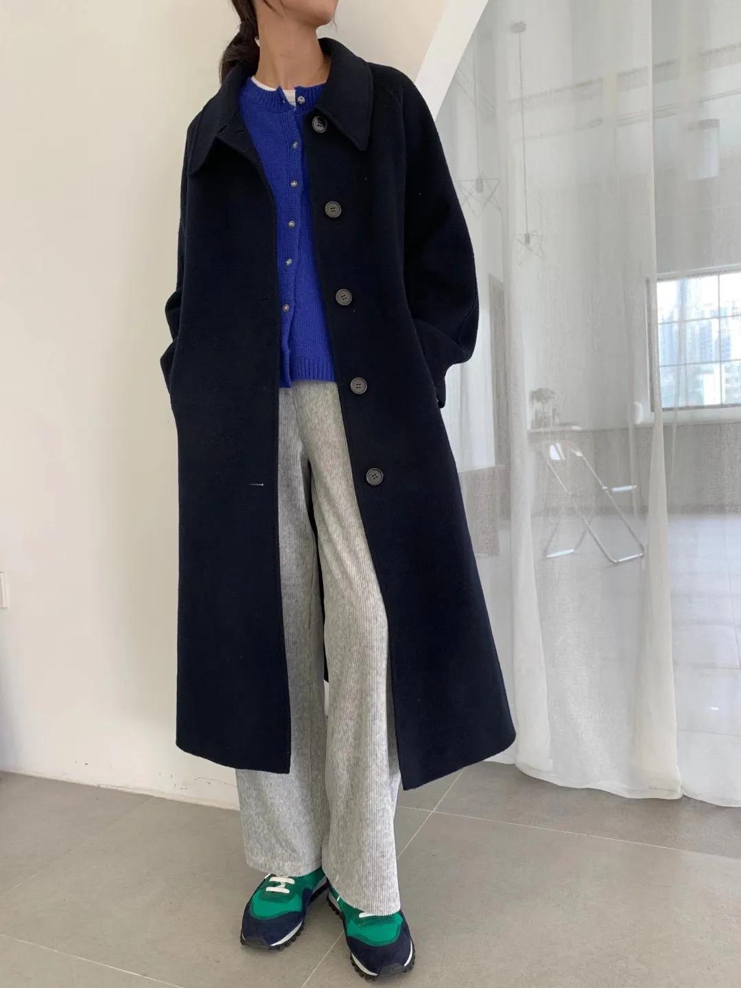 韩国小姐姐大衣穿搭,韩国小姐姐学院风大衣内搭