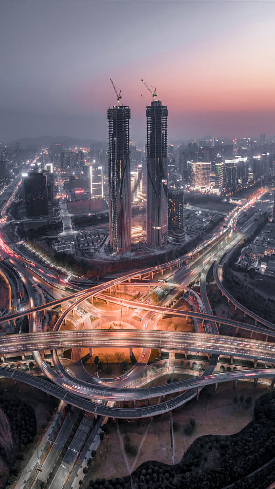 杭州地标性高楼,杭州双子塔高楼图