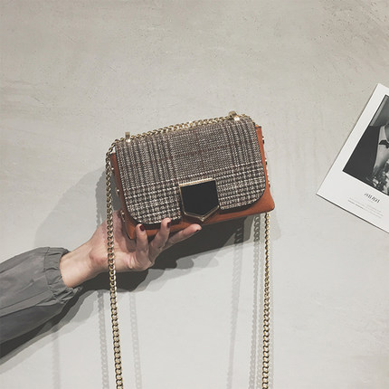 包包小众高级感ins风小方包,新款时尚百搭包包棕色