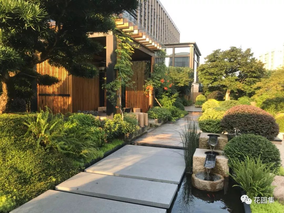 园林式办公区效果图,办公区花园景观设计