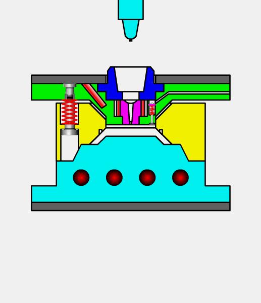 缩口模具结构原理动画,模具经典结构180例