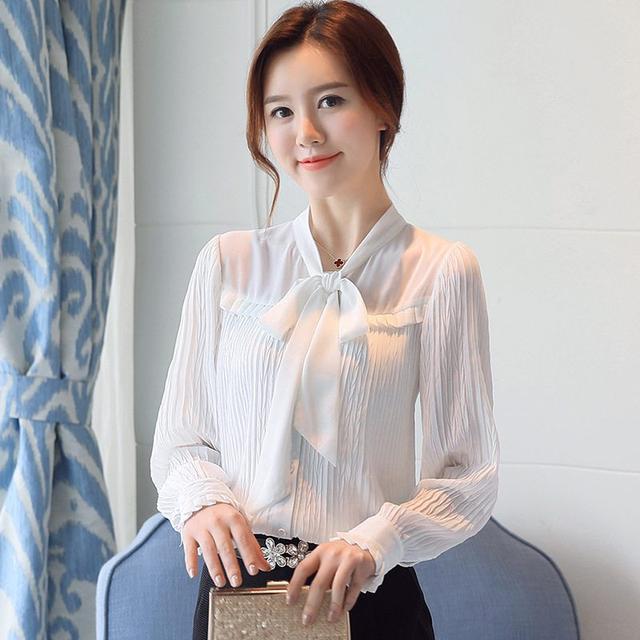 春秋款蝴蝶结雪纺衫网红款,今年很流行的5款蝴蝶结雪纺衫