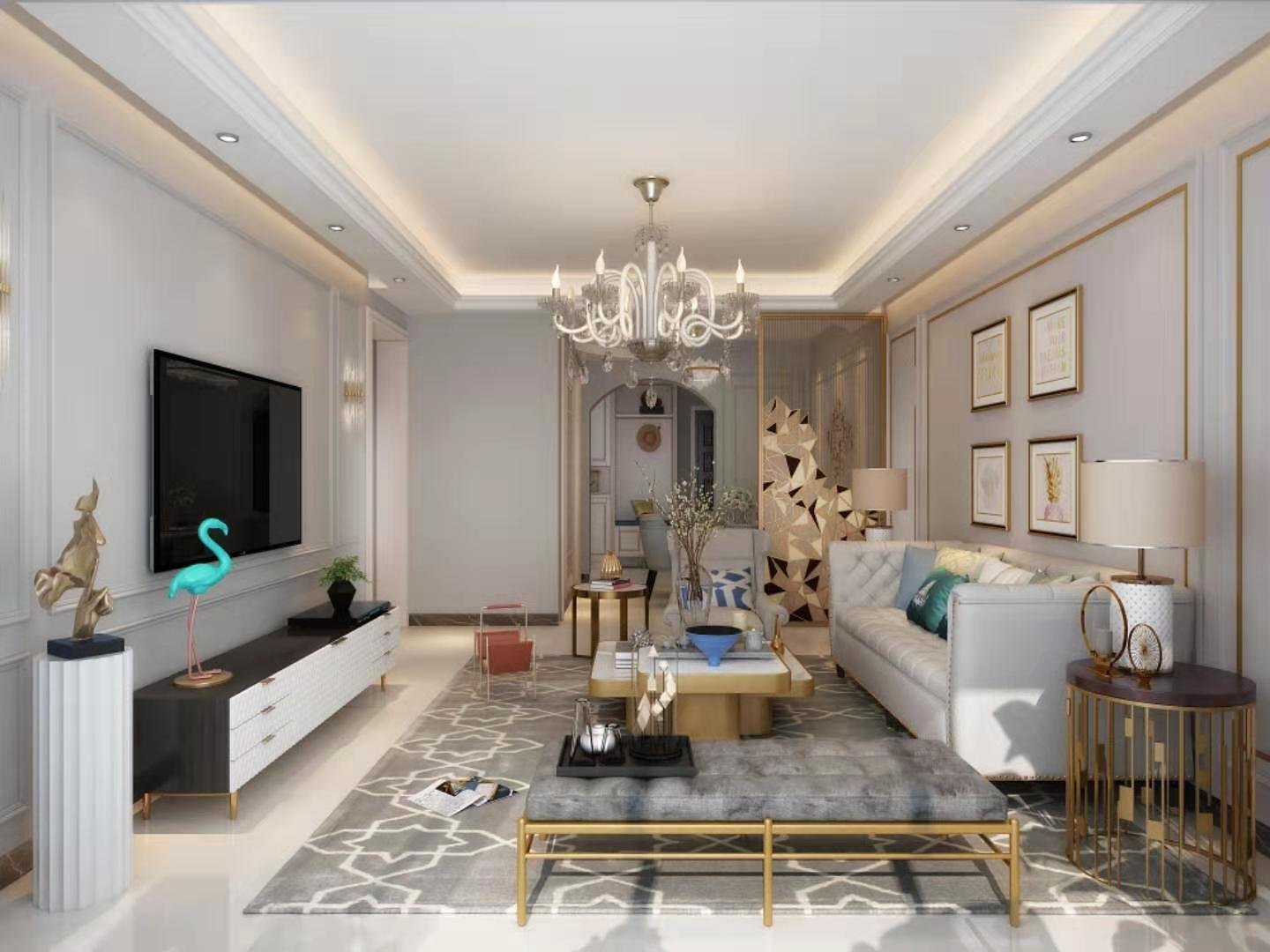 秦皇岛轻奢美式装修设计,秦皇岛简奢风装修