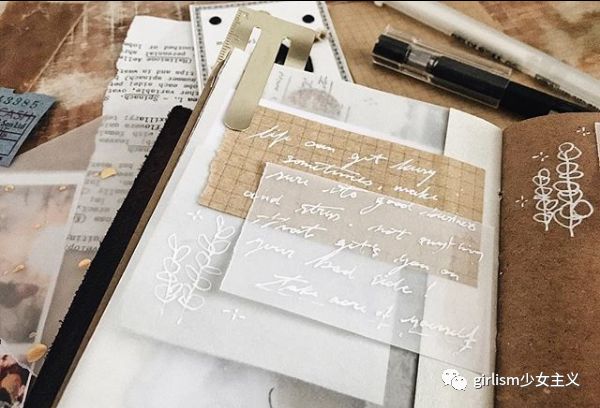 少女色系手帐素材,少女风格简单手帐教程用贴纸