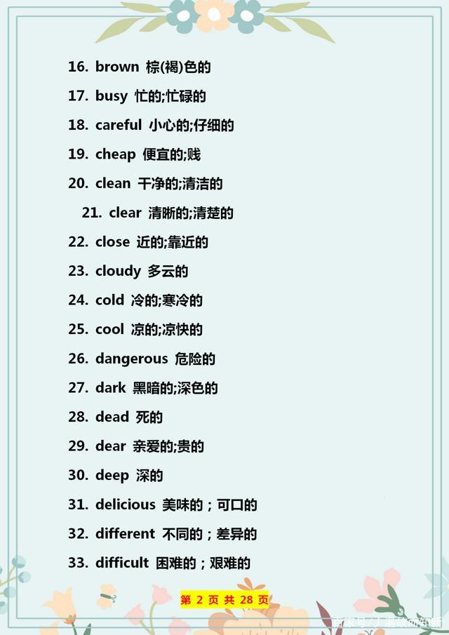 英语140个形容词,英语184个语法点