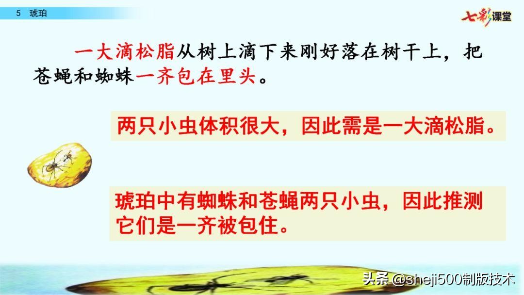 语文书四年级下册第5课琥珀预习,四年级下册第5课琥珀的思维导图