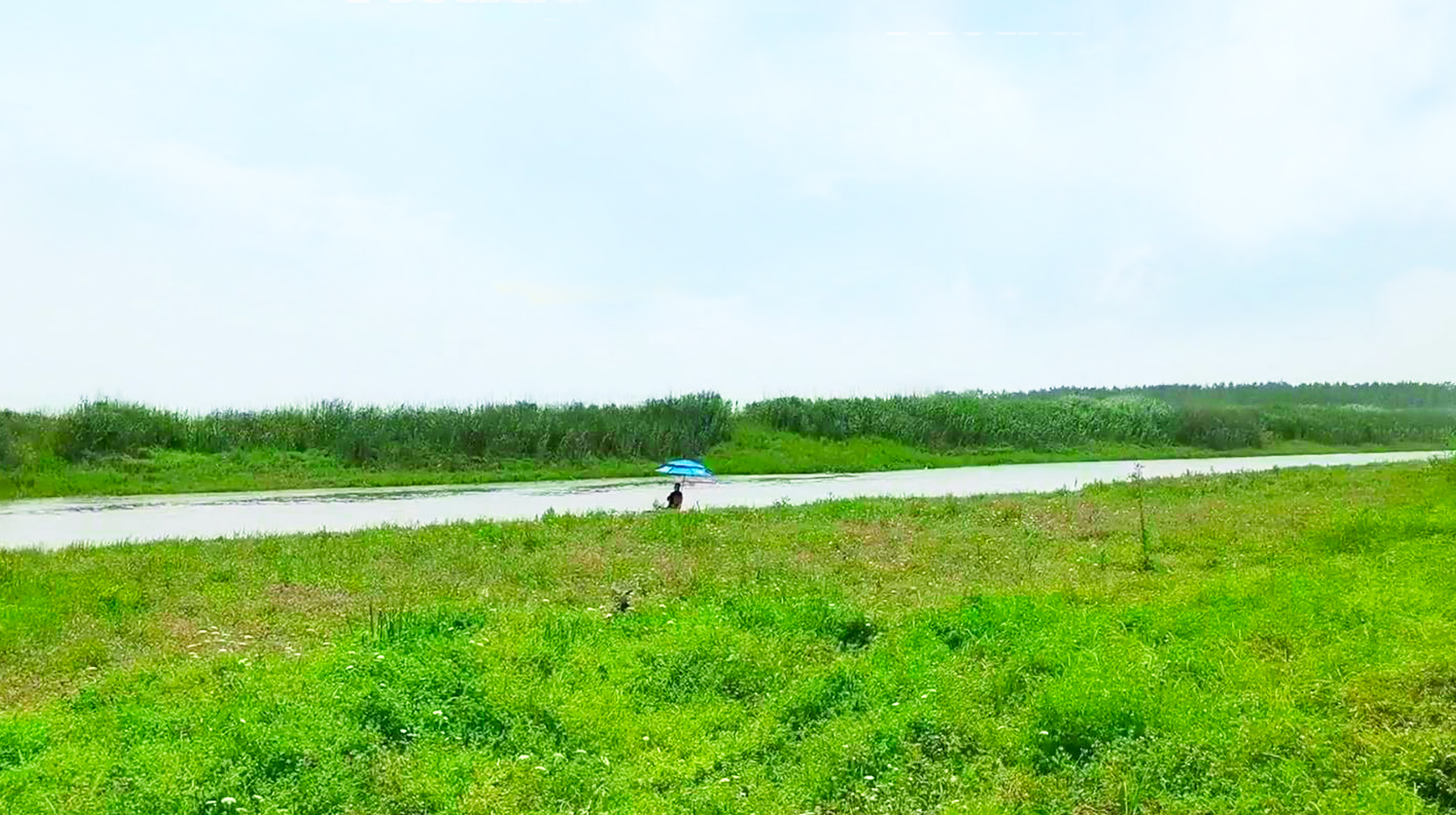 绿水蓝天青草地,打卡湖北武汉郊区黄丝河,宛若油画里的场景