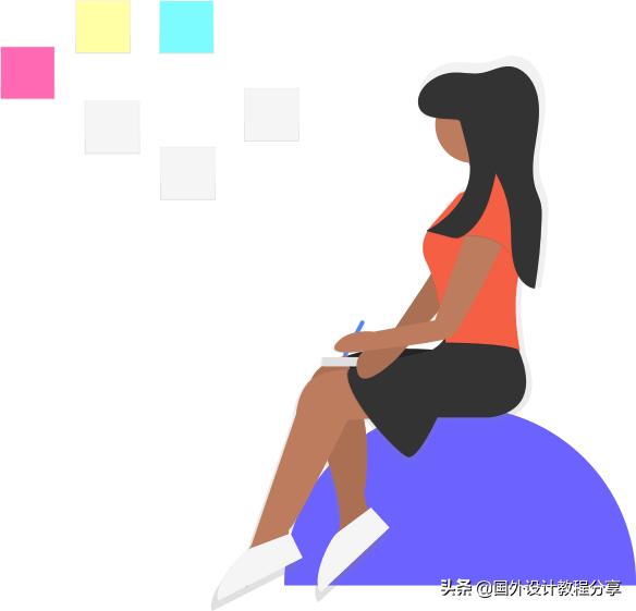 扁平矢量插画色彩教程,扁平矢量家具插画