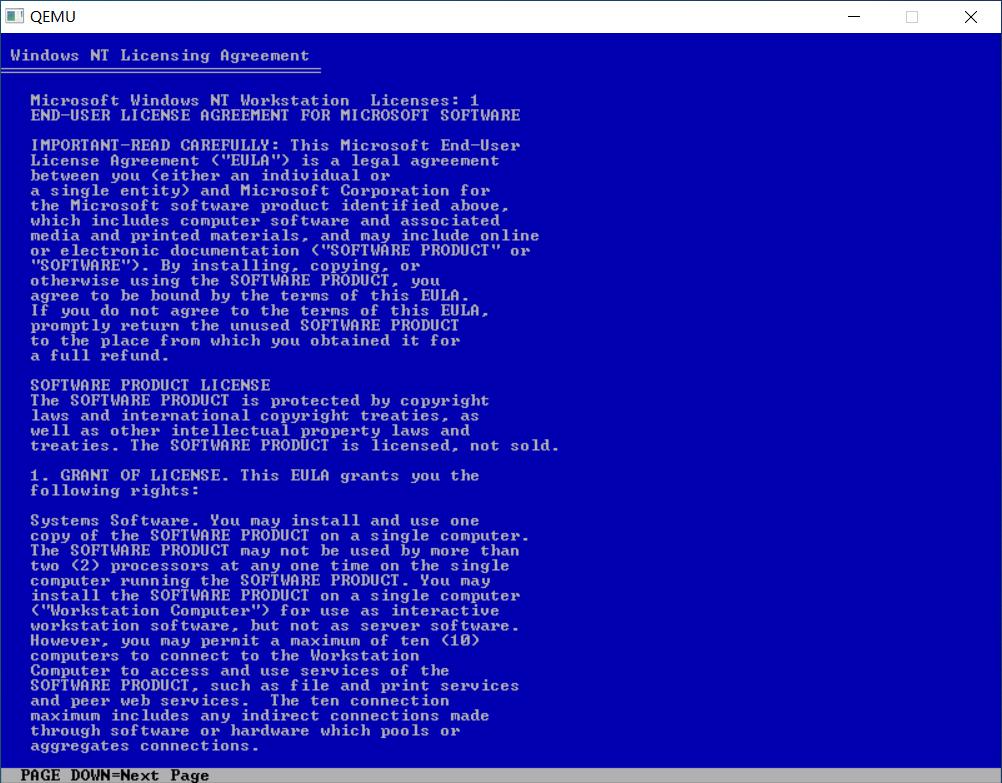 QEMU安装WINDOWSNT4.0MIPS版本