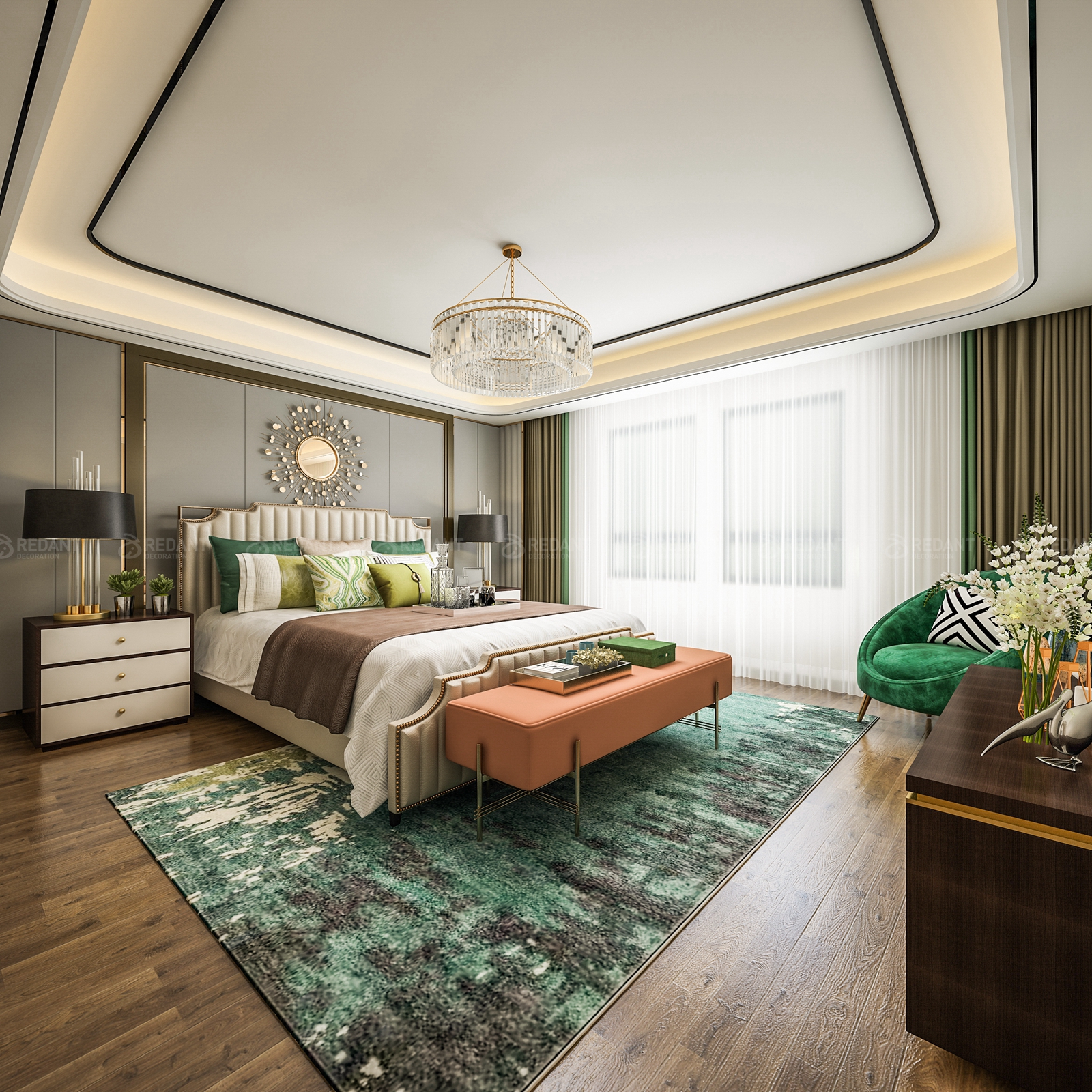 家是人间四月天，中赫*瑰园玫**450㎡现代风格「红蚂蚁装饰」