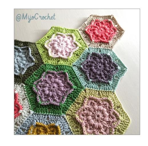 好看的圆形钩花,六边形钩针单元花大全