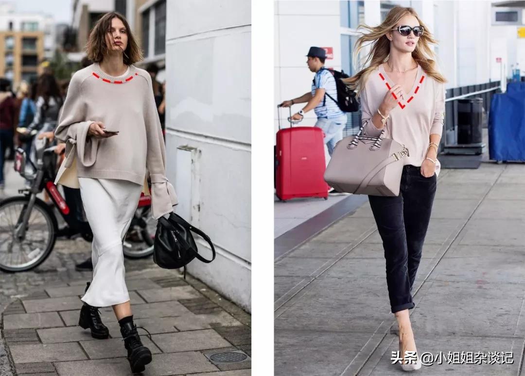 v领毛衣慵懒风显白显瘦,显瘦又百搭全靠这件v领毛衣