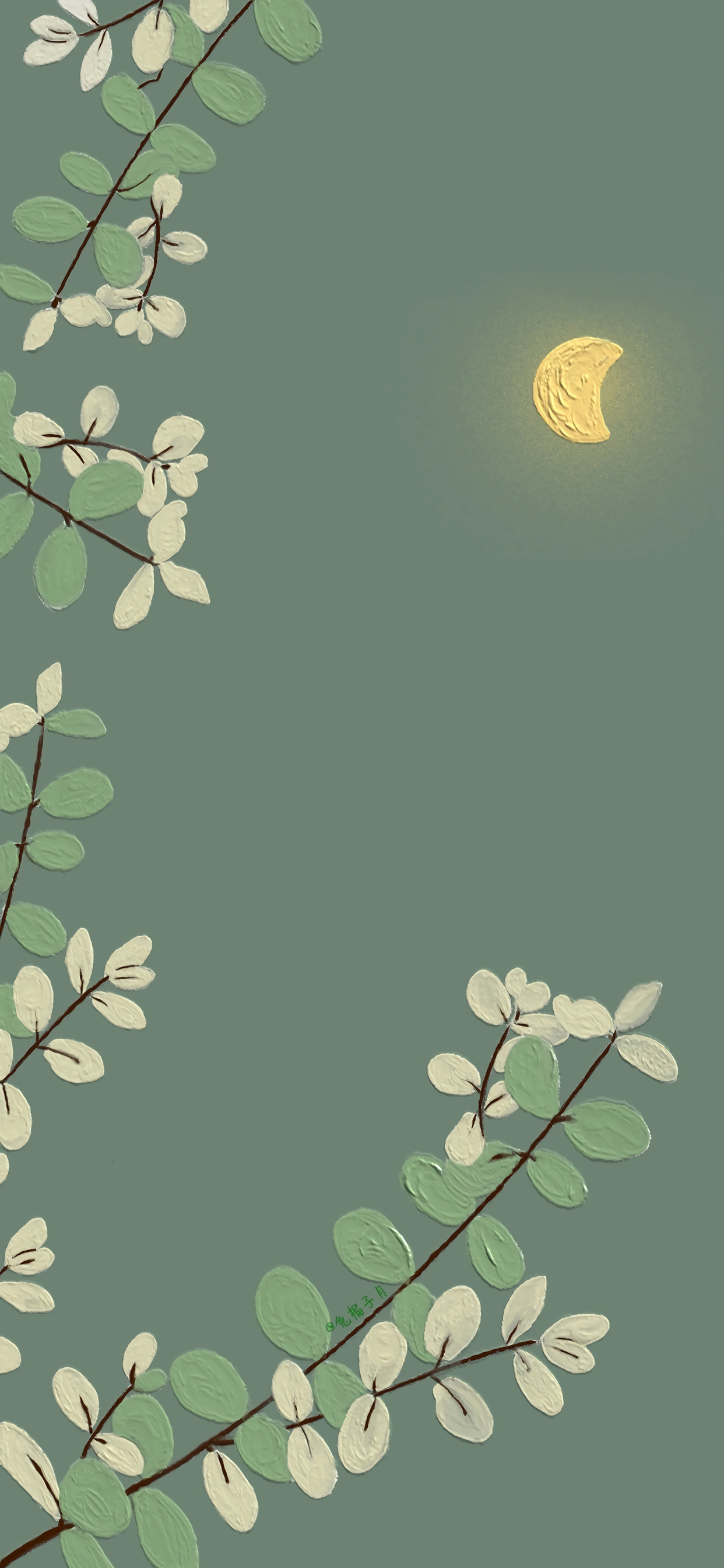 小清新油画壁纸插画,可爱又仙气的油画壁纸左下角取图