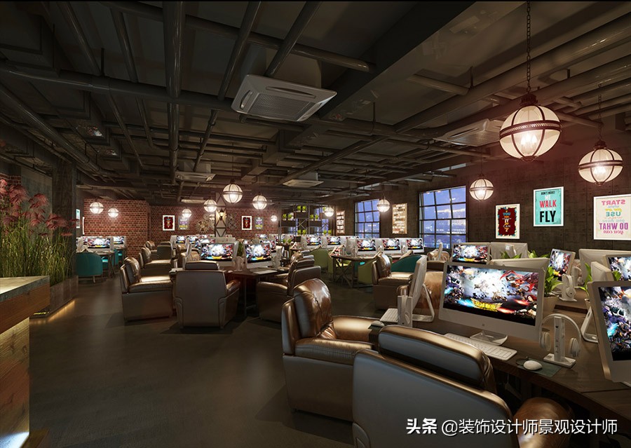 网咖设计方案及效果图,网咖室内设计图片观看