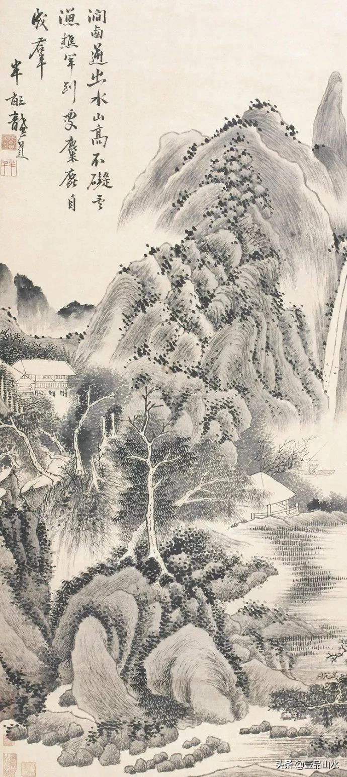 最真实的国画山水画,当代国画山水中的点景人物