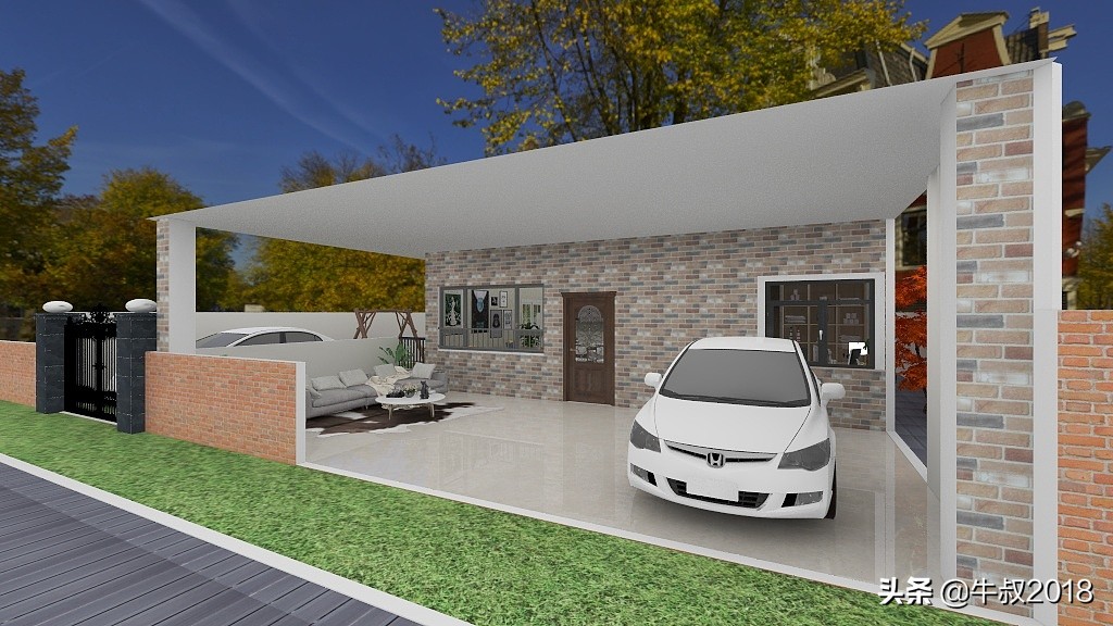 乡村养老别墅带庭院,农村简单养老房小户型设计